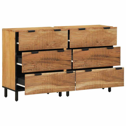 Sideboard Set 2 pcs 120 x 33 x 75 cm Solid Acacia Wood
