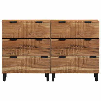 Sideboard Set 2 pcs 120 x 33 x 75 cm Solid Acacia Wood