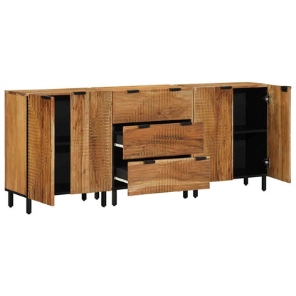 Sideboard Set 3 pcs 180 x 33 x 75 cm Solid Acacia Wood