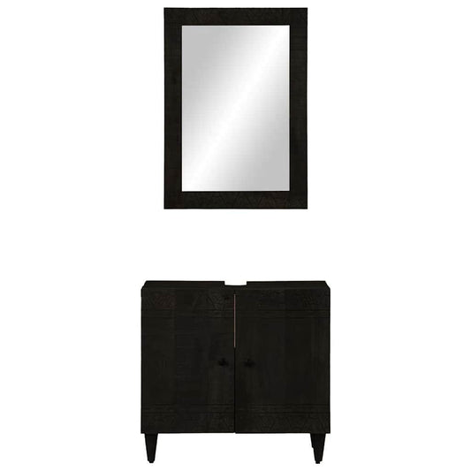 2 Piece Bathroom Furniture Set Solid Wood Mango