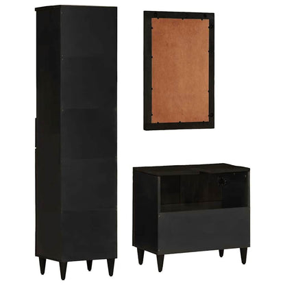 3 Piece Bathroom Furniture Set Solid Wood Mango