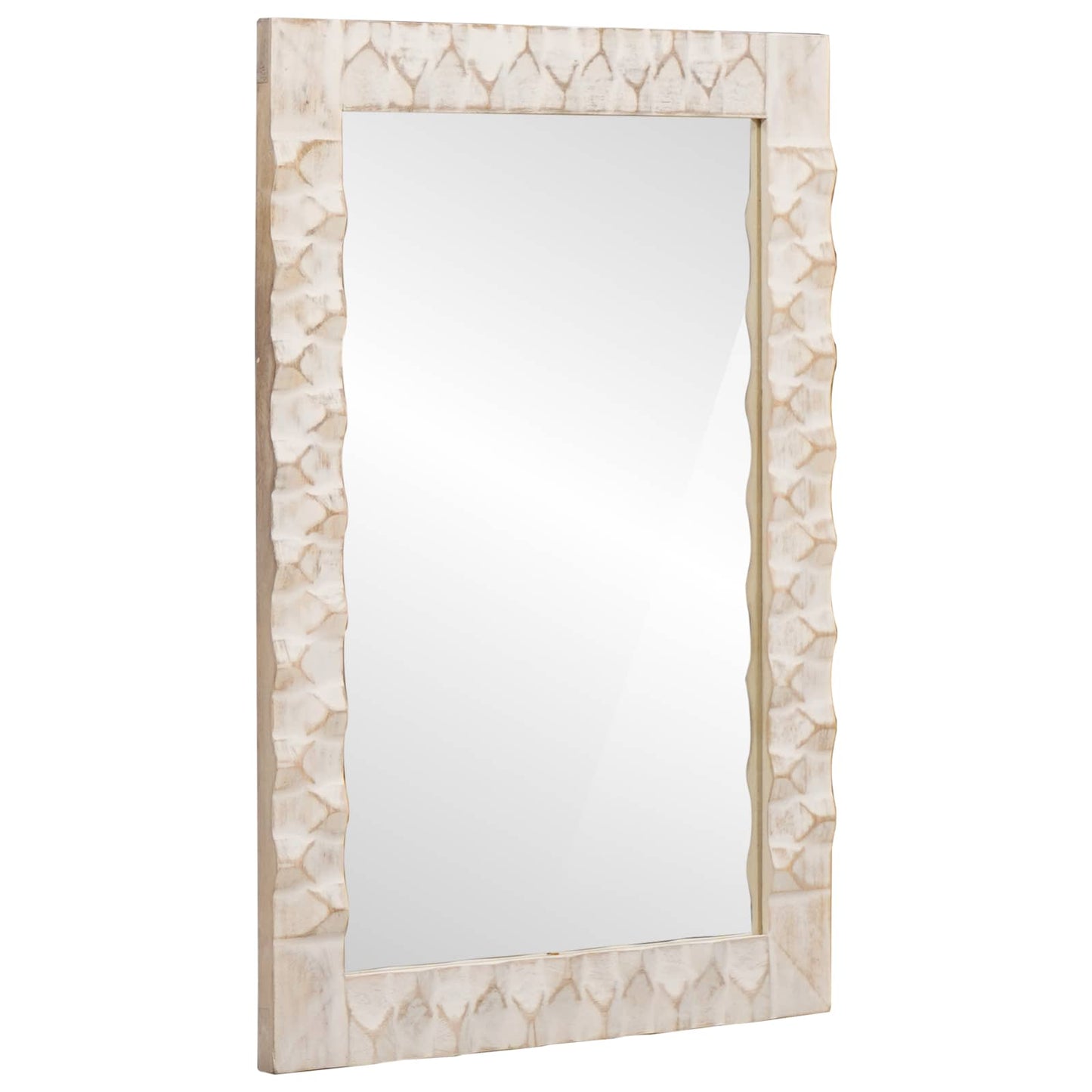 Bathroom Sets 4 pcs White Wash Finish Solid Mango Wood