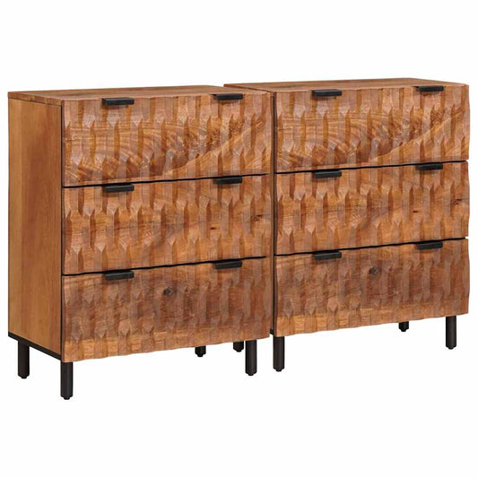 Sideboard 2 pcs 60 x 33 x 75 cm Solid Mango Wood