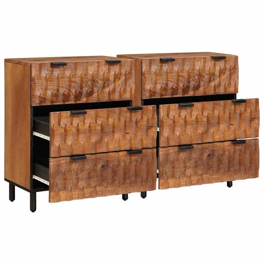 Sideboard 2 pcs 60 x 33 x 75 cm Solid Mango Wood