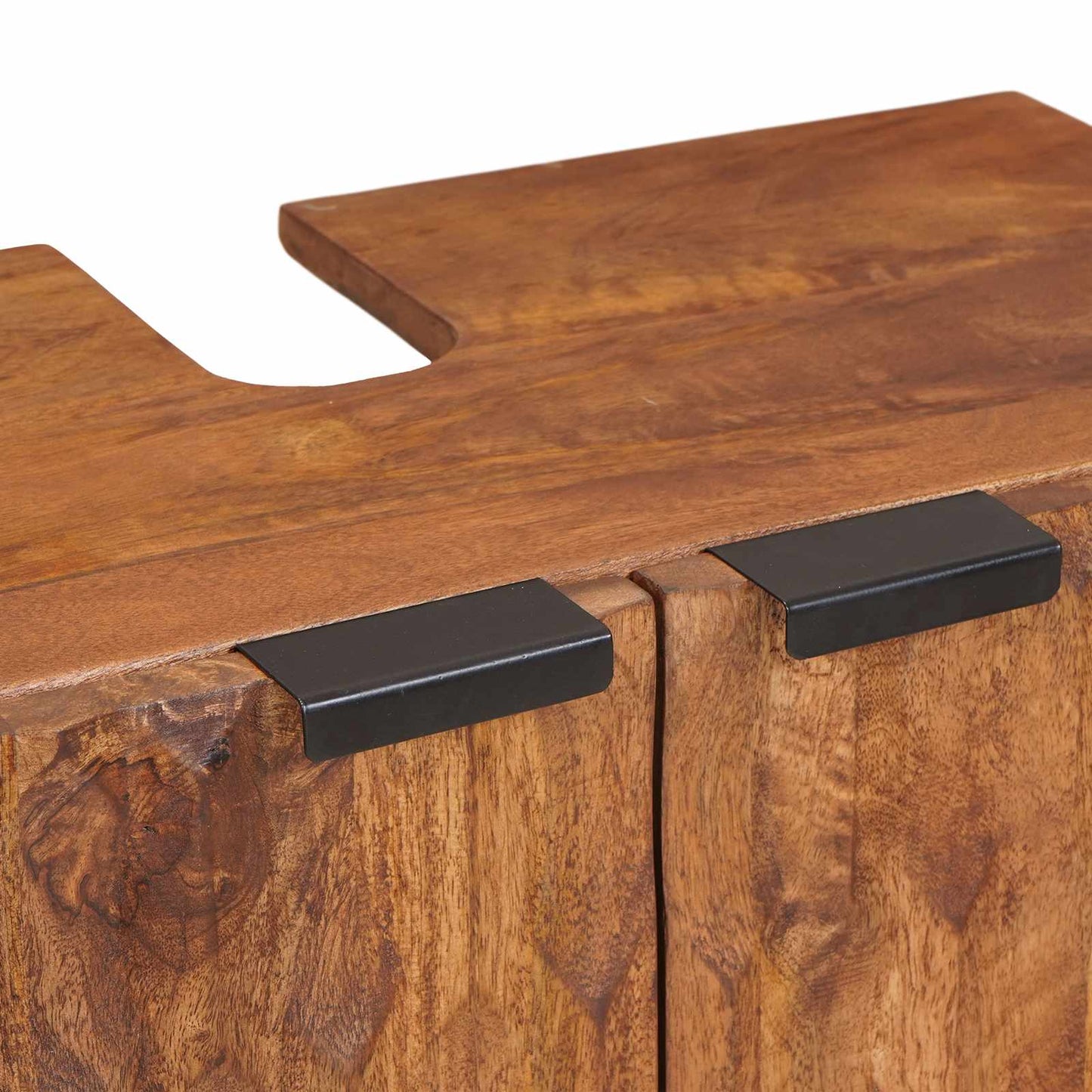 Bathroom Sets 3 pcs Acacia Brown Winish Solid Mango Wood