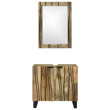 Bathroom Furniture Set with Shelf 2 pcs Brown 62 x 33 x 58 cm