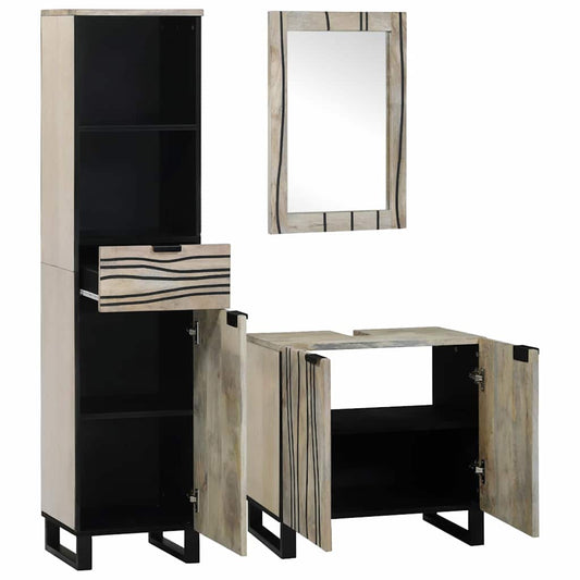 Bathroom Furniture Set 3 pcs White Engineered Wood