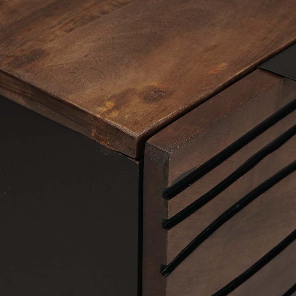 Sideboard Set 2 pcs Walnut 120 x 33.5 x 75 cm Solid Mango Wood