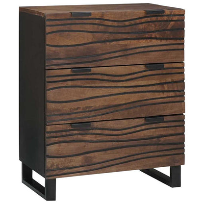 Sideboard Set 2 pcs Walnut 120 x 33.5 x 75 cm Solid Mango Wood