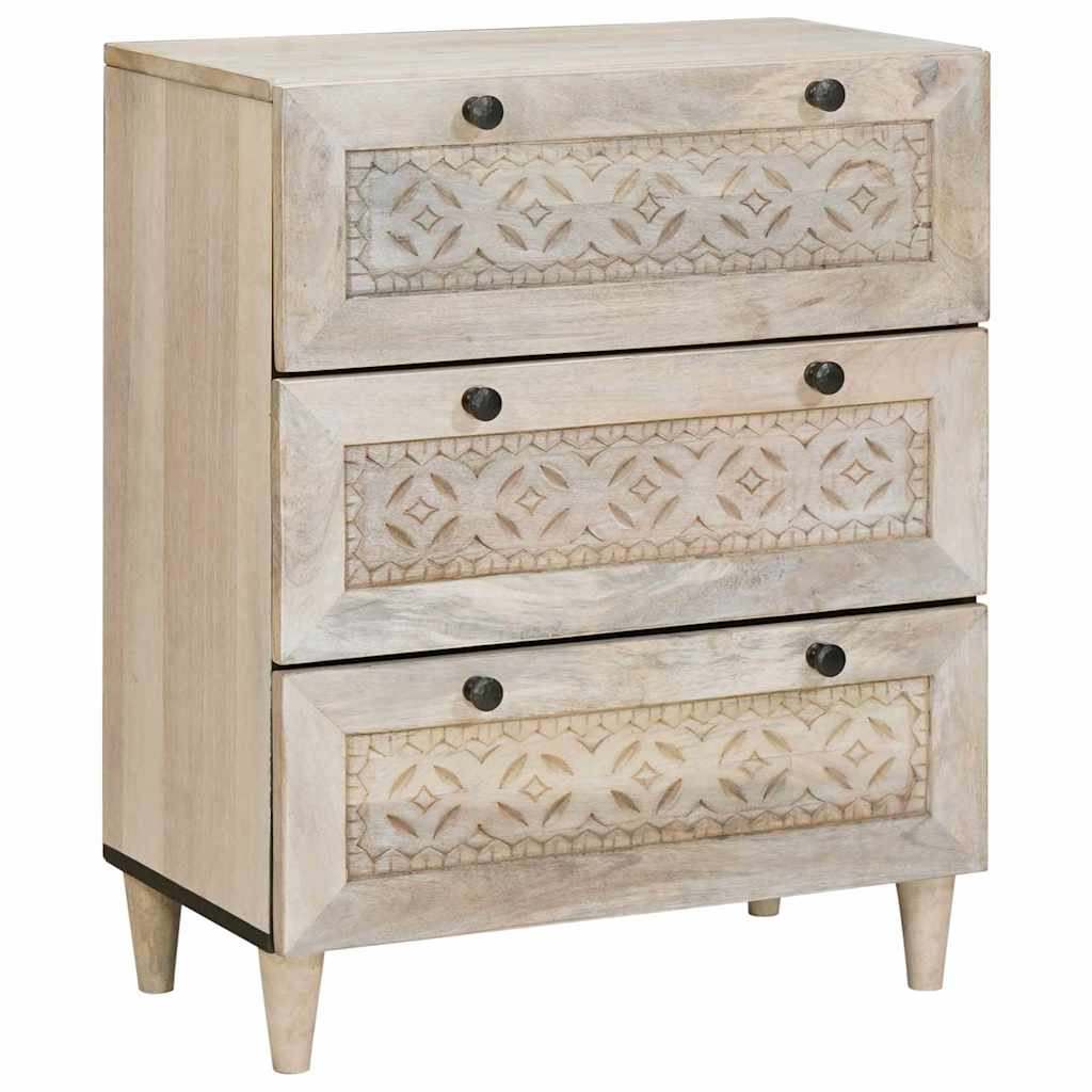 Sideboard 2 pcs White 120 x 33.5 x 75 cm Solid mango wood