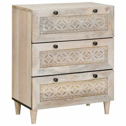 Sideboard 2 pcs White 120 x 33.5 x 75 cm Solid mango wood