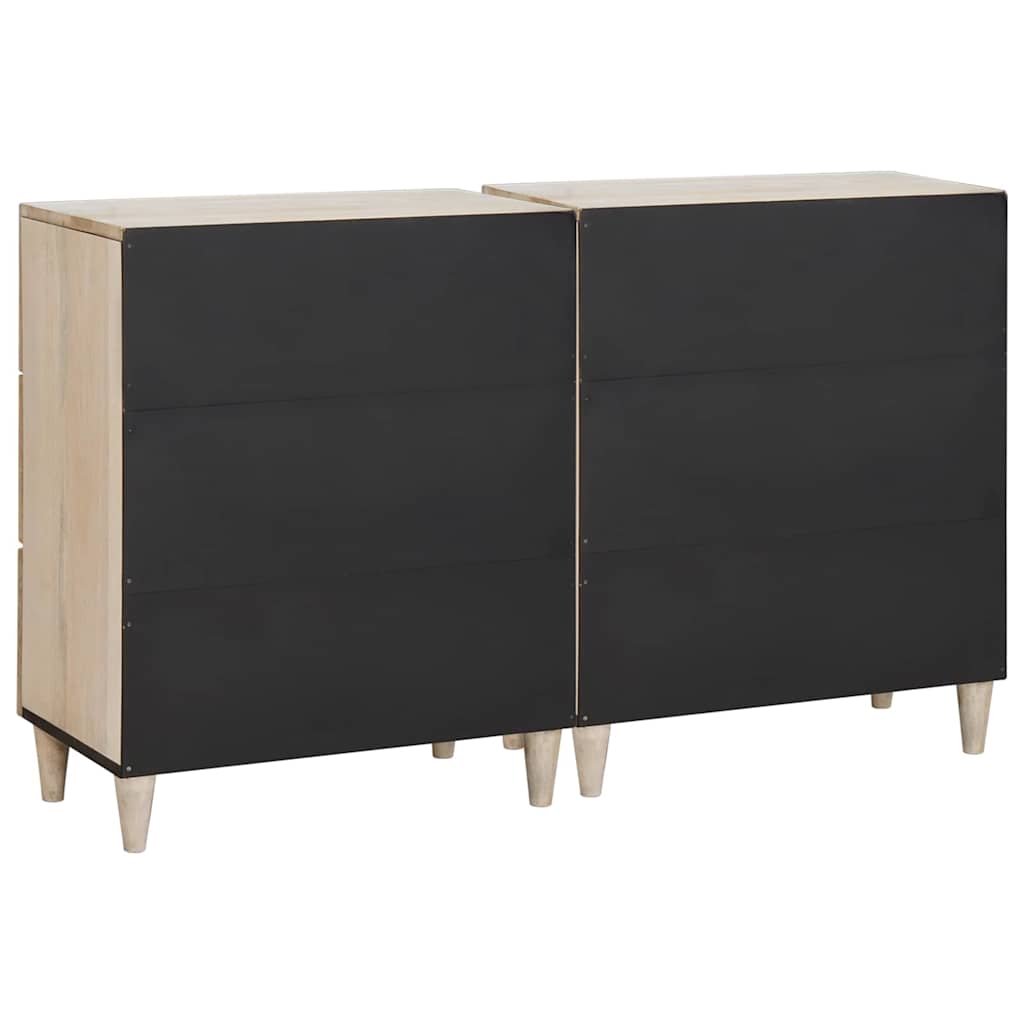 Sideboard 2 pcs White 120 x 33.5 x 75 cm Solid mango wood