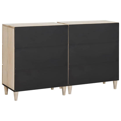 Sideboard 2 pcs White 120 x 33.5 x 75 cm Solid mango wood