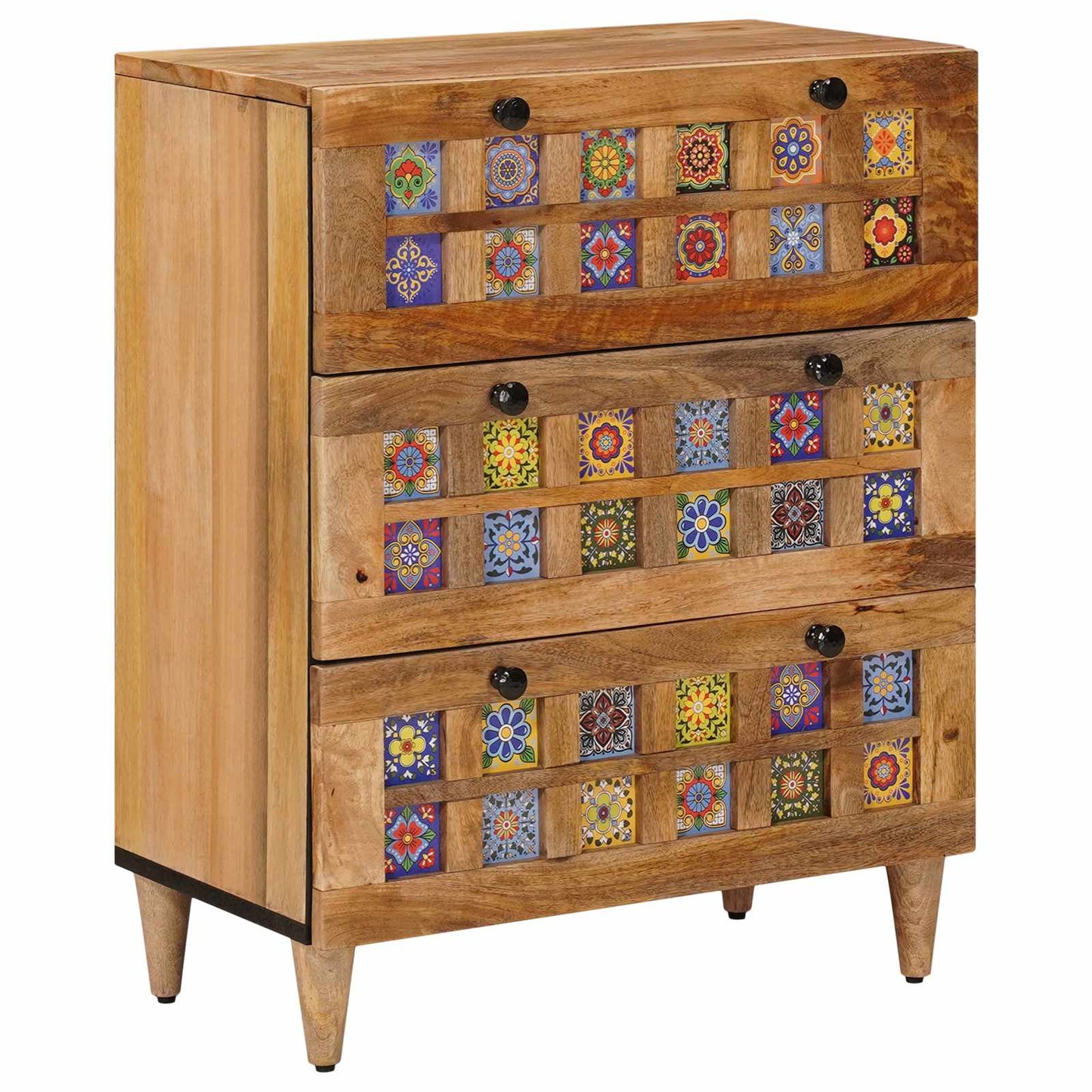 Sideboard 2 pcs Natural 60 x 33 x 75 cm Solid Mango Wood