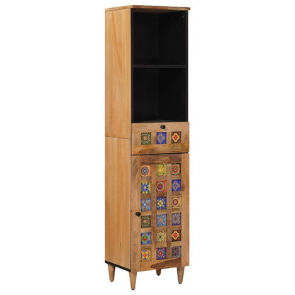 Bathroom Furniture Set with Door 3 pcs Natural Solid Mango Wood