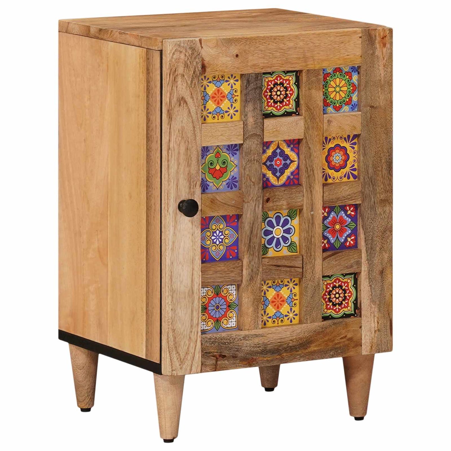 Bathroom Furniture Set with Door 4 pcs Natural Solid Mango Wood