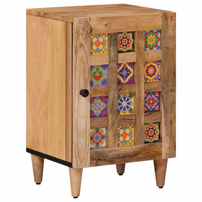 Bathroom Furniture Set with Door 4 pcs Natural Solid Mango Wood