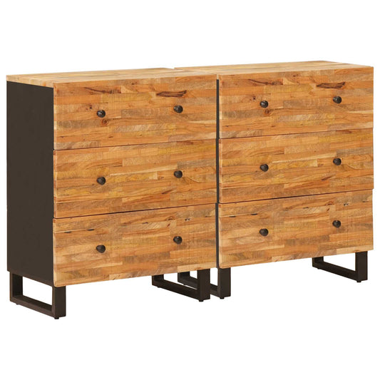 Sideboard 2 pcs 60 x 33 x 75 cm Solid Mango Wood Brown