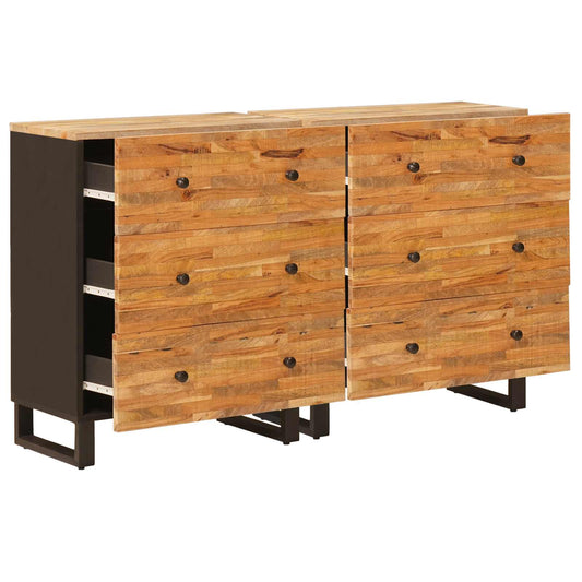 Sideboard 2 pcs 60 x 33 x 75 cm Solid Mango Wood Brown