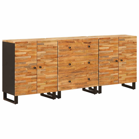 Sideboard 3 pcs 60 x 33 x 75 cm Solid Mango Wood Brown