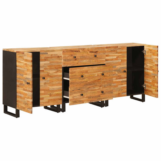 Sideboard 3 pcs 60 x 33 x 75 cm Solid Mango Wood Brown