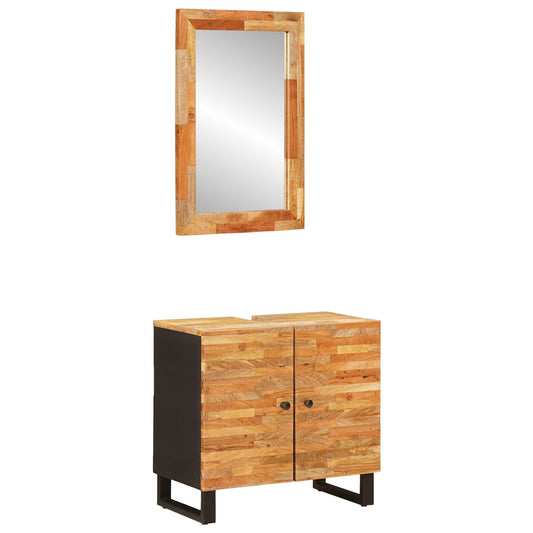 Bathroom Sets 2 pcs Natural Solid Mango Wood