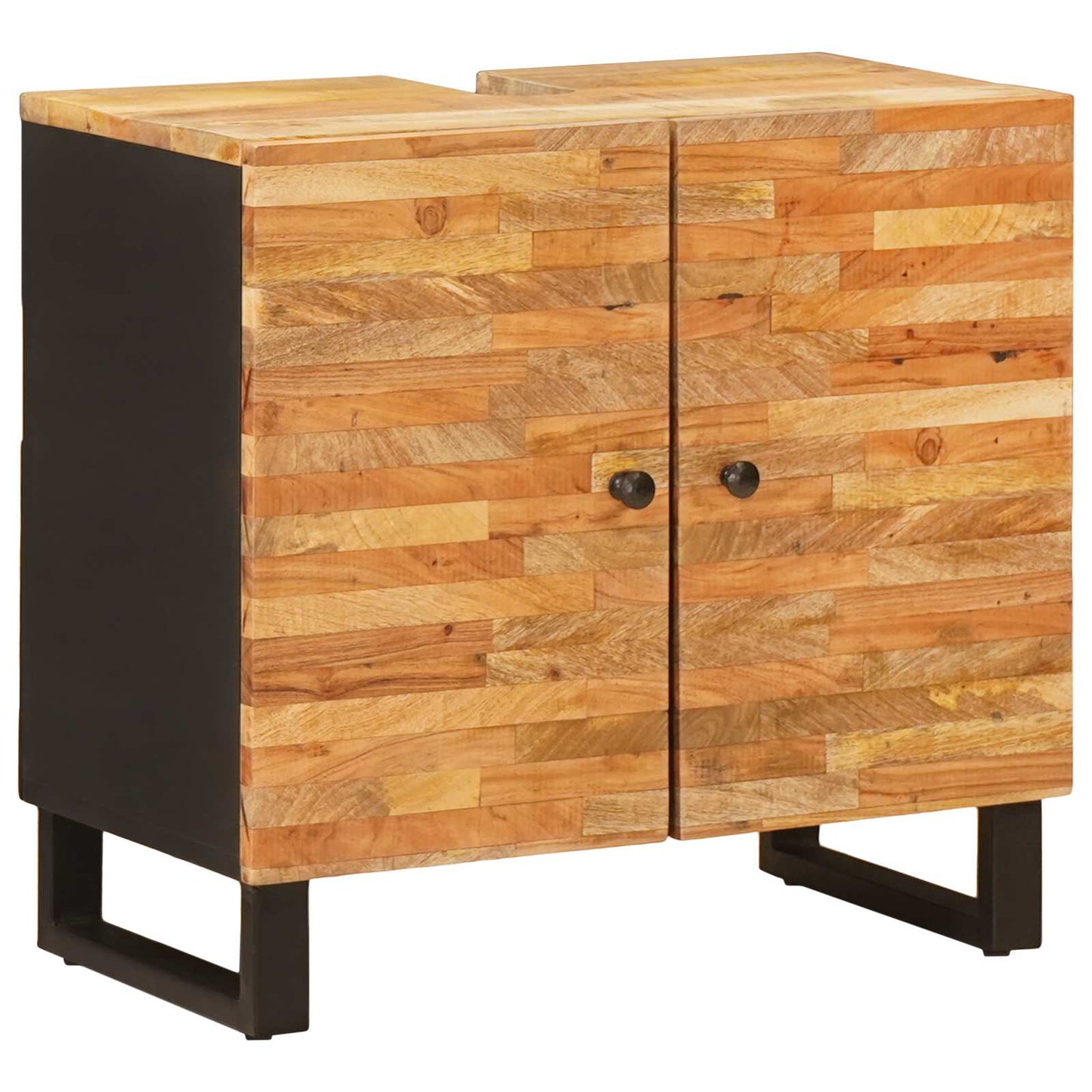 Bathroom Sets with Storage 2 pcs Natural Solid Mango Wood