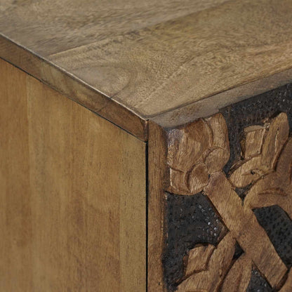 Bathroom Furniture Set with Door 2 pcs Brown Solid Mango Wood