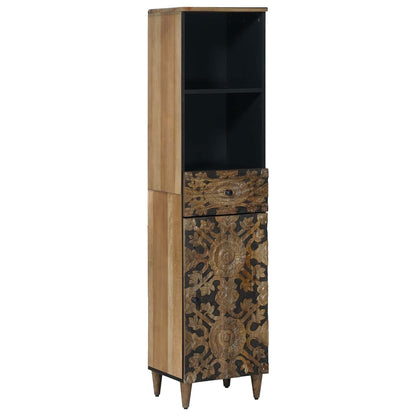 Bathroom Furniture Set with Drawer 3 pcs Brown Solid Mango Wood