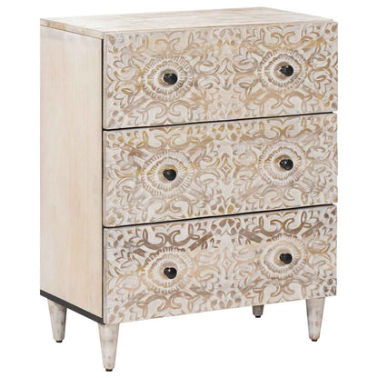 Sideboard 2 pcs White 60 x 33.5 x 75 cm Solid Mango Wood