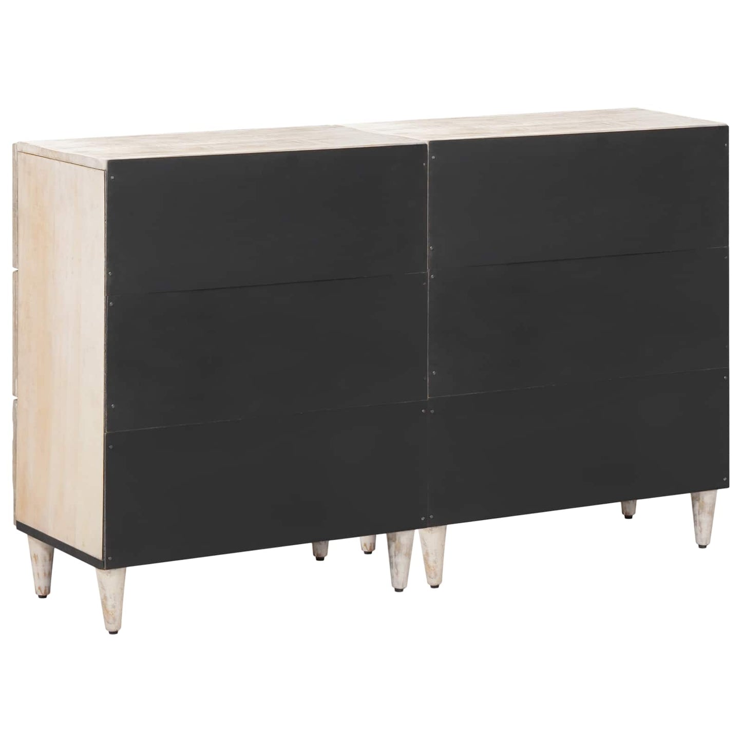Sideboard 2 pcs White 60 x 33.5 x 75 cm Solid Mango Wood