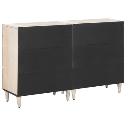 Sideboard 2 pcs White 60 x 33.5 x 75 cm Solid Mango Wood