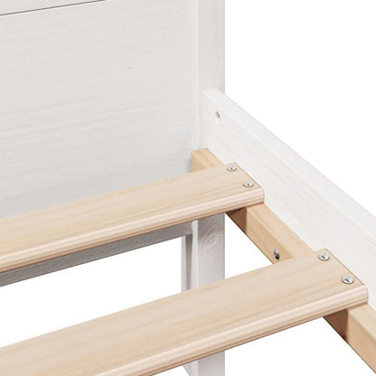Bed Frame without Mattress White 200x200 cm Solid Wood Pine