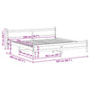 Bed Frame without Mattress White 200x200 cm Solid Wood Pine