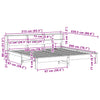Bed Frame without Mattress White 200x200 cm Solid Wood Pine