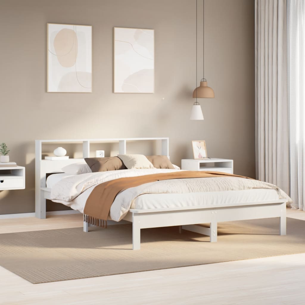 Bed Frame | White | Solid pine wood, Plywood | Double | Bed Frame