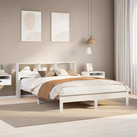 Bed Frame without Mattress White 160x200 cm Solid Wood Pine