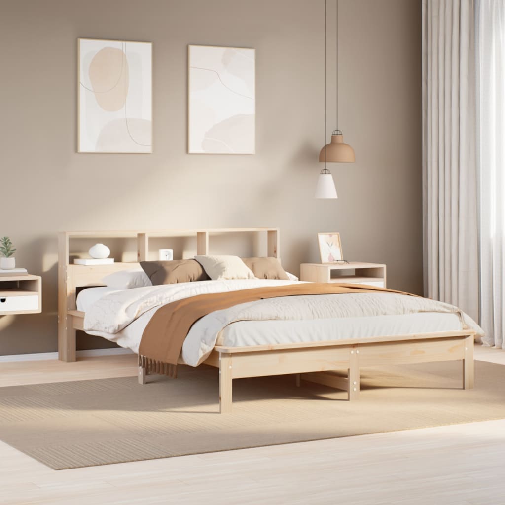 Bed Frame | Natural Wood | Solid Pine Wood | Double/Queen | Bed Frame