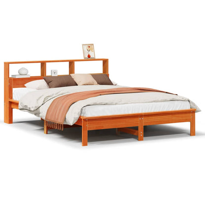 Bed Frame | Wax brown | Solid pinewood | Double | Bed Frame | Rectangular