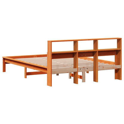 Bed Frame | Wax brown | Solid pinewood | Double | Bed Frame | Rectangular