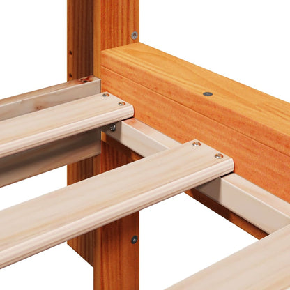Bed Frame | Wax brown | Solid pinewood | Double | Bed Frame | Rectangular