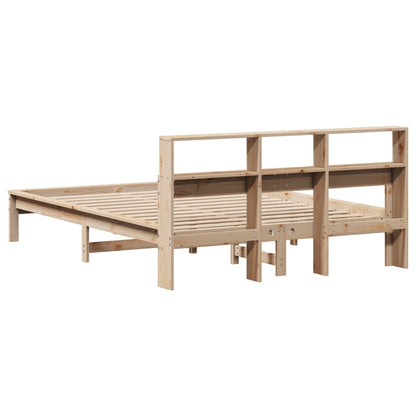 Bed Frame without Mattress 140x190 cm Solid Wood Pine