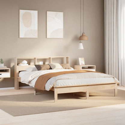 Bed Frame without Mattress 140x190 cm Solid Wood Pine