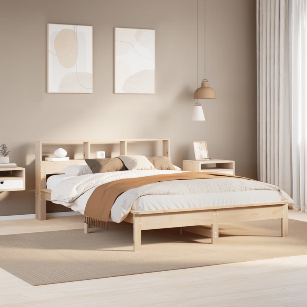 Bed Frame | Natural Pine | Solid pinewood, plywood | Double