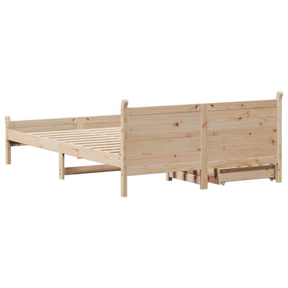 Bed Frame without Mattress 135x190 cm Double Solid Wood Pine