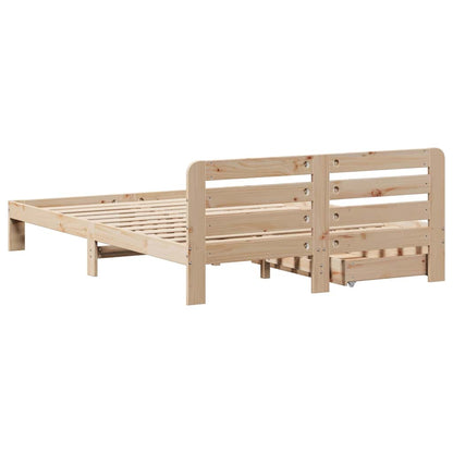 Bed Frame without Mattress 135x190 cm Double Solid Wood Pine