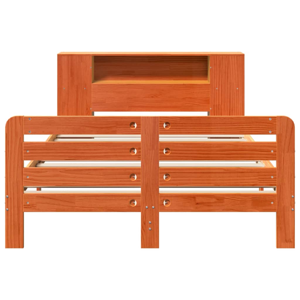 Bed Frame without Mattress Wax Brown 140x200 cm Solid Wood Pine