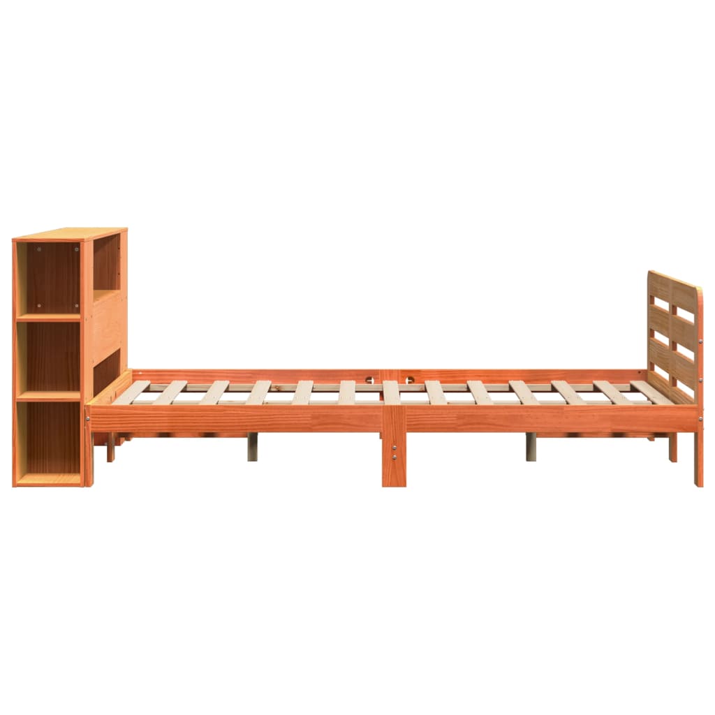 Bed Frame without Mattress Wax Brown 140x200 cm Solid Wood Pine