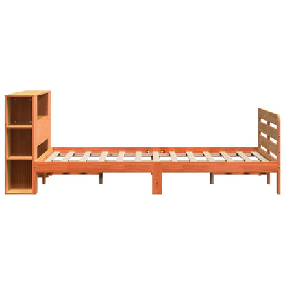 Bed Frame without Mattress Wax Brown 140x190 cm Solid Wood Pine