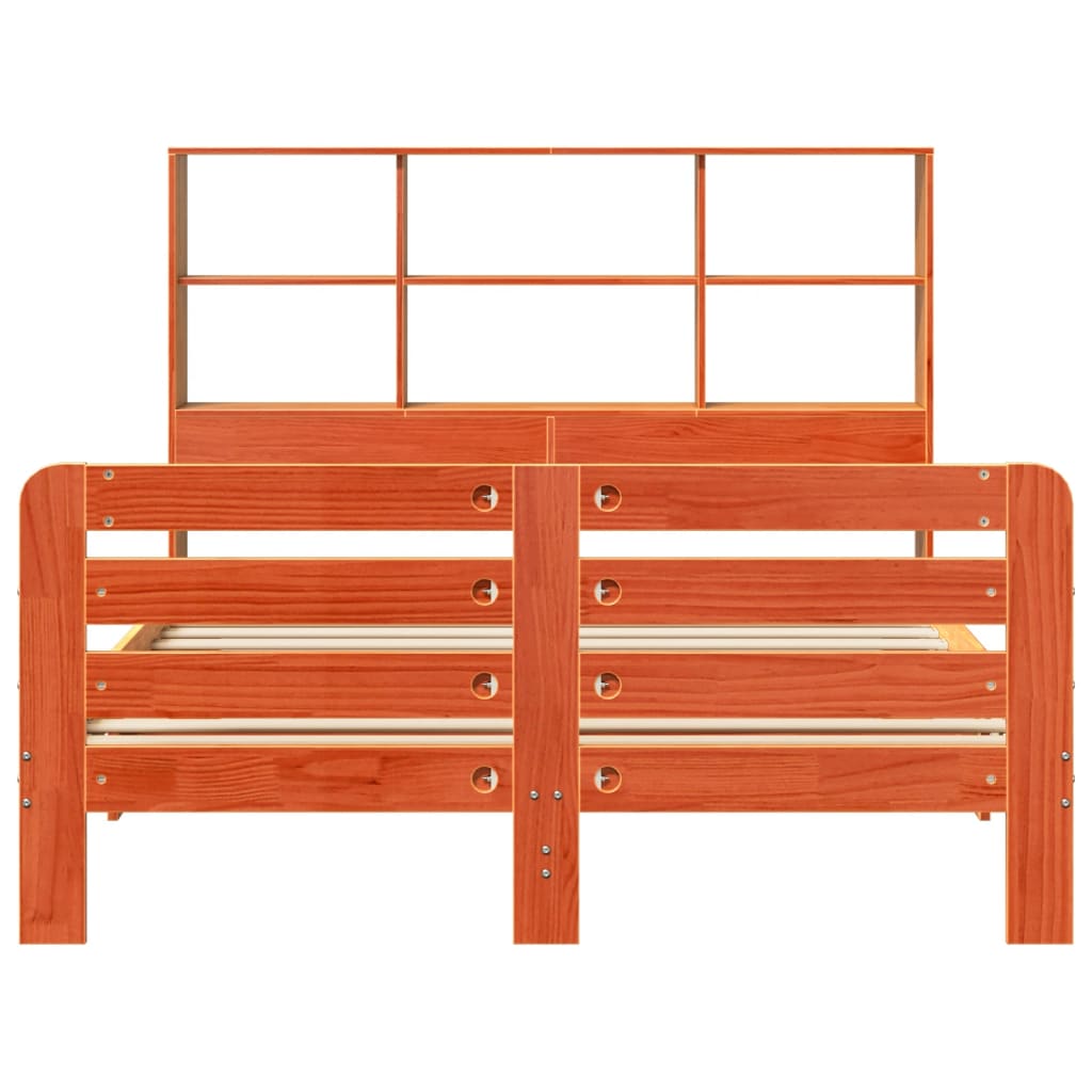 Bed Frame without Mattress Wax Brown 120x200 cm Solid Wood Pine